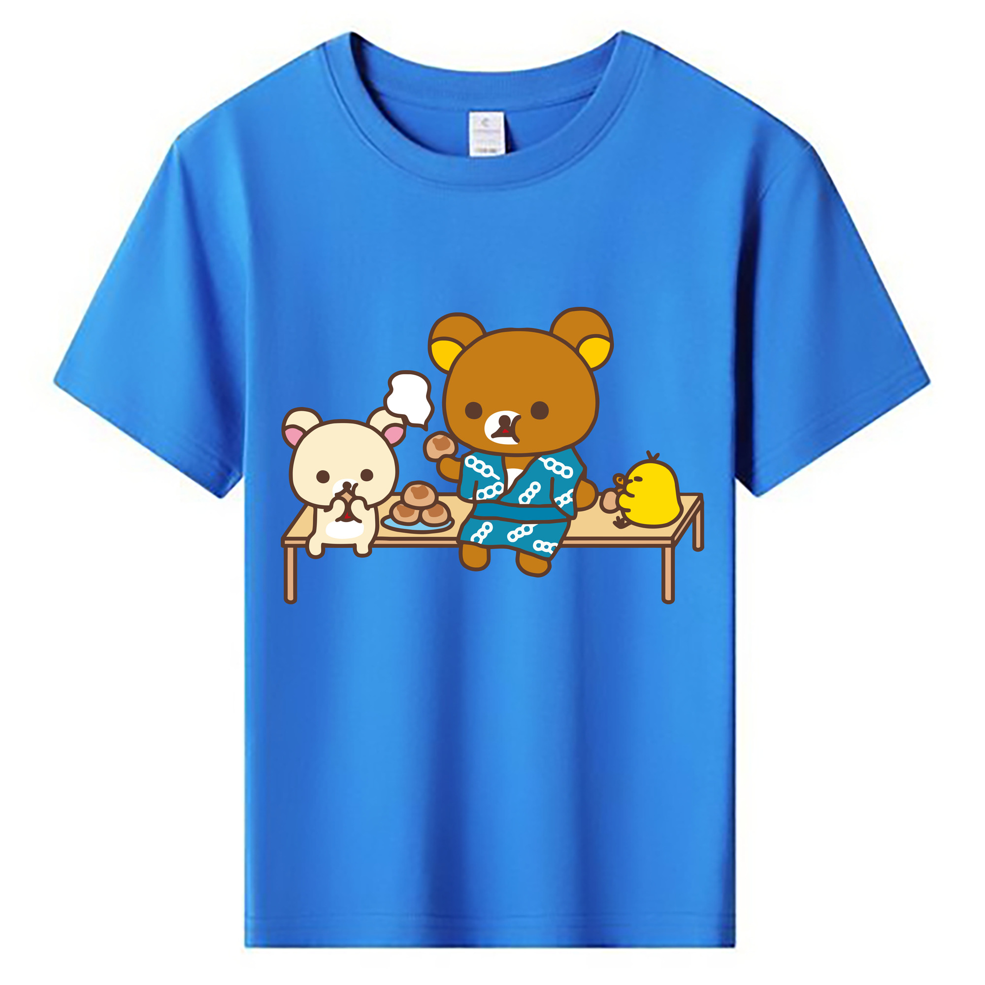 （画像用） リラックマ リラックマ キイロイトリ Rilakkuma Korilakkuma Kiiroitori 綿100％キッズTシャツ（フロントプリント）